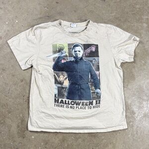 Men's Large Cream Halloween II Graphic T-Shirt